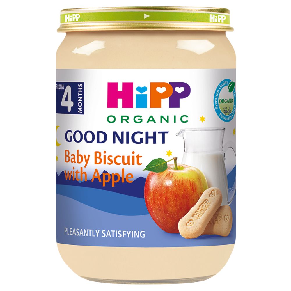 HiPP Млечна каша <br> беби бисквит со јаболко, комплетен вечерен оброк 190гр., од 4 месеци