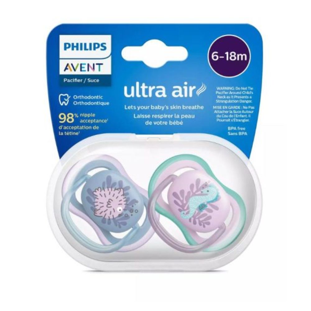 PHILIPS AVENT ULTRA AIR PACIFIER <br> Силиконска цуцла лажливка, за 6-18 месеци